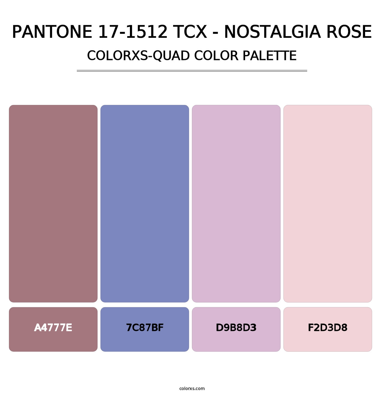 PANTONE 17-1512 TCX - Nostalgia Rose - Colorxs Quad Palette