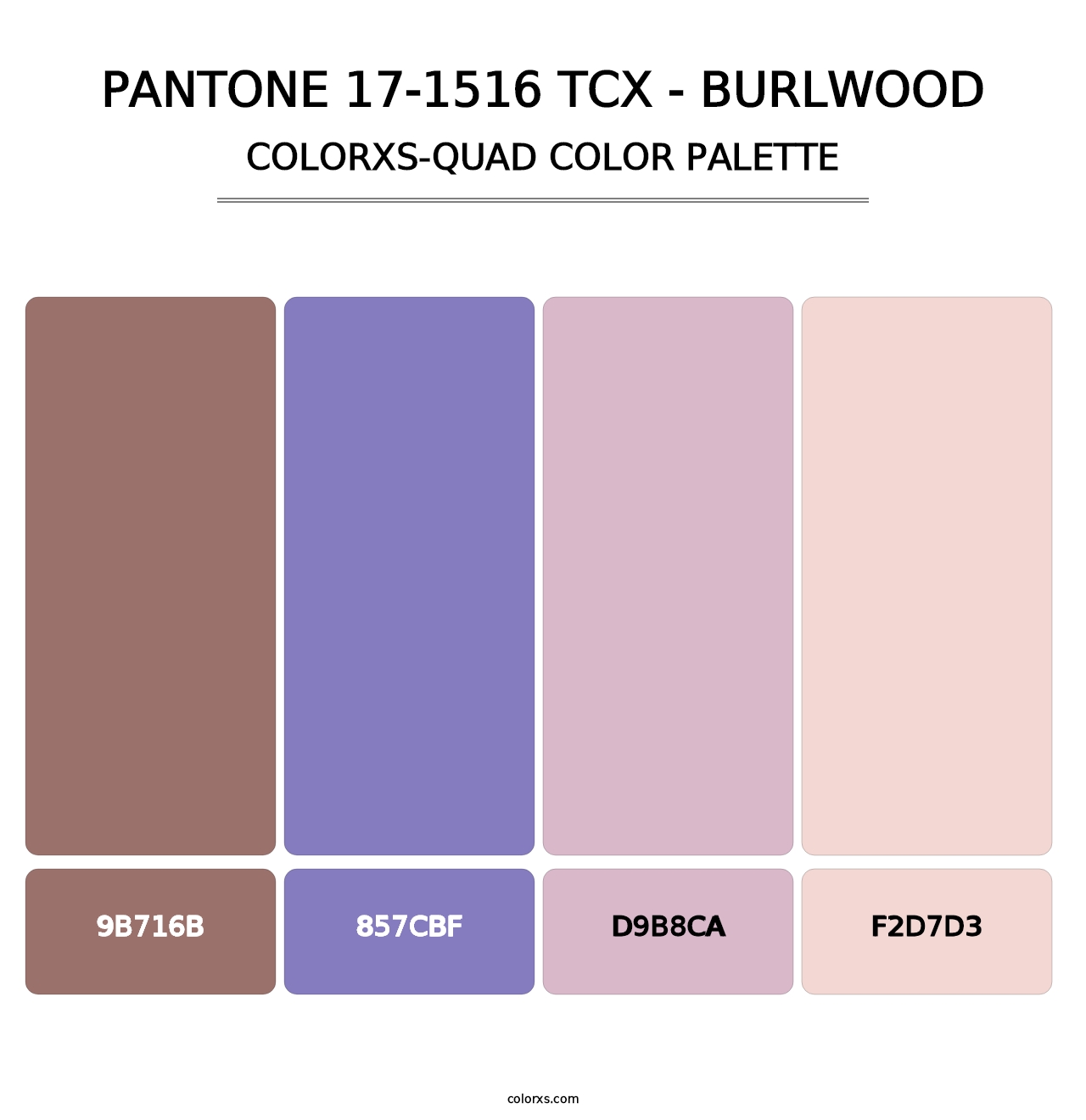 PANTONE 17-1516 TCX - Burlwood - Colorxs Quad Palette