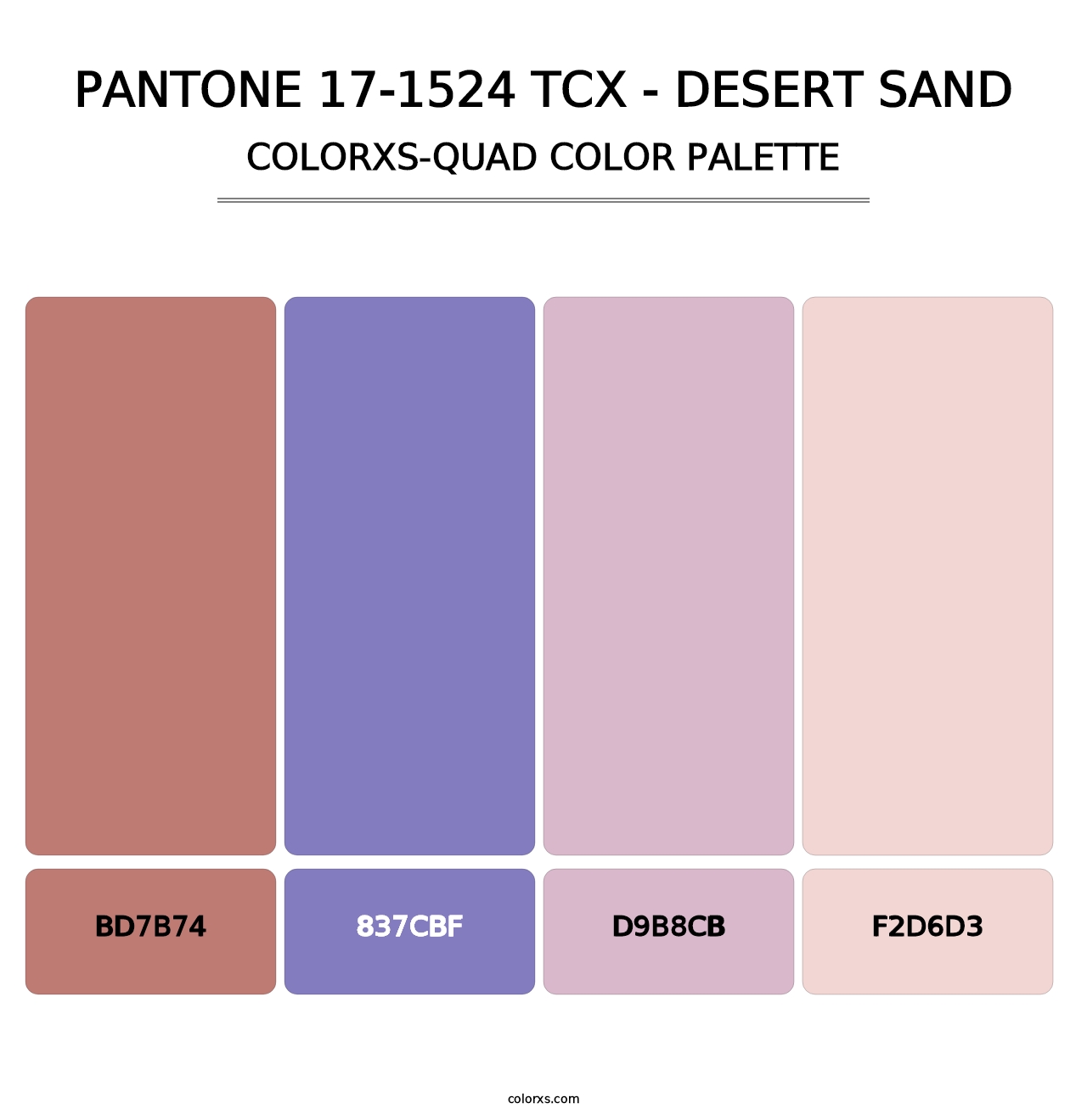 PANTONE 17-1524 TCX - Desert Sand - Colorxs Quad Palette