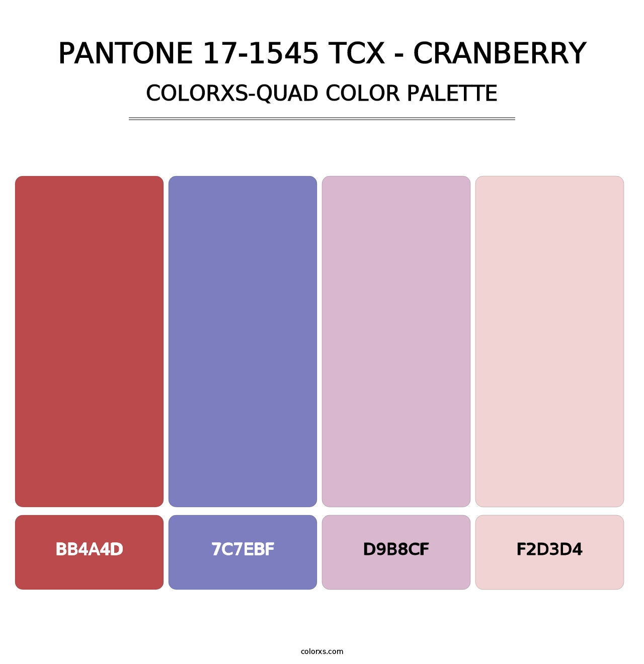 PANTONE 17-1545 TCX - Cranberry - Colorxs Quad Palette