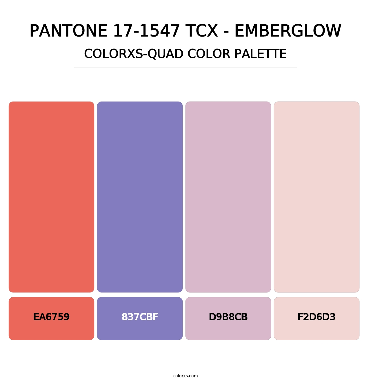 PANTONE 17-1547 TCX - Emberglow - Colorxs Quad Palette