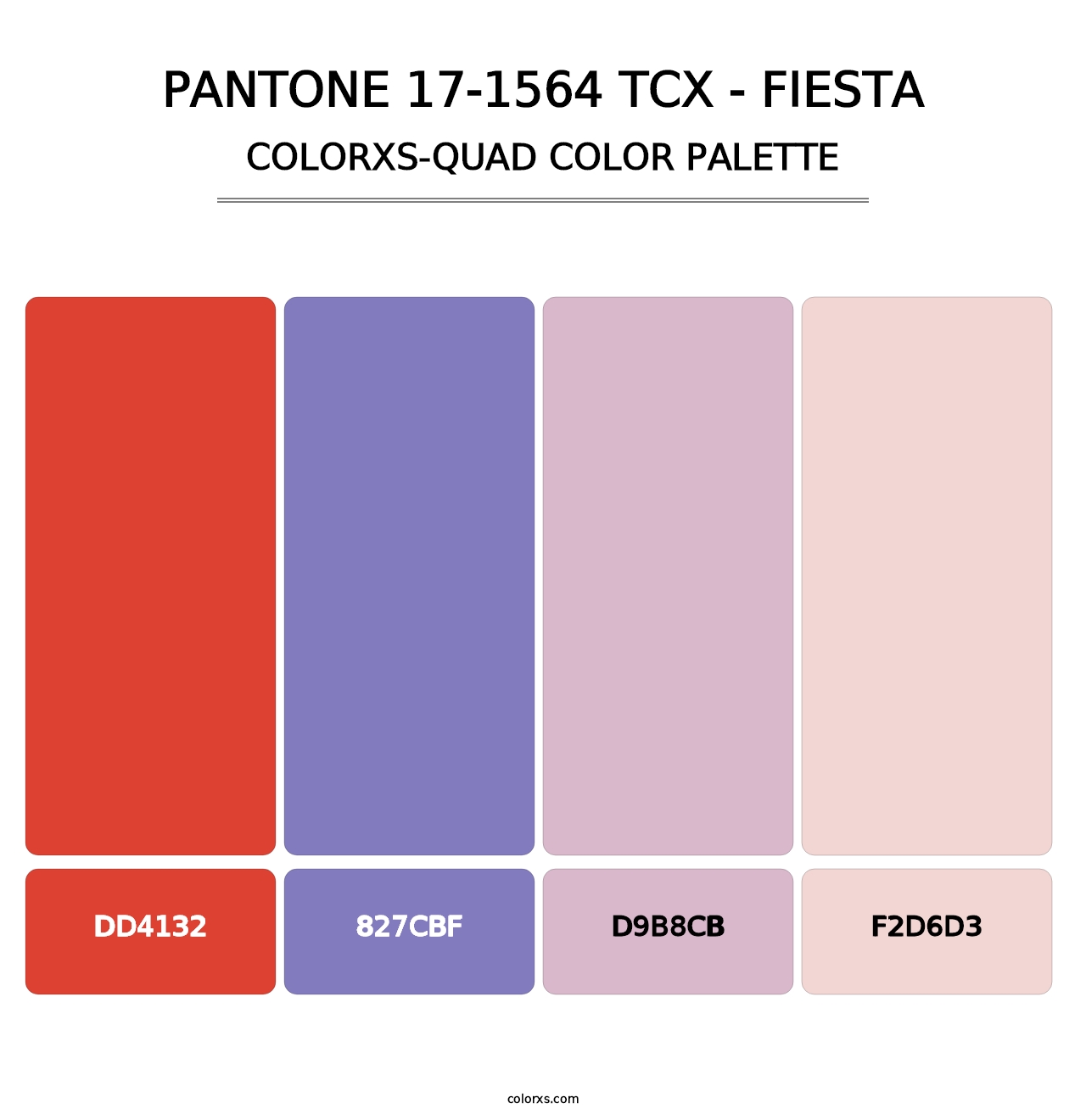 PANTONE 17-1564 TCX - Fiesta - Colorxs Quad Palette