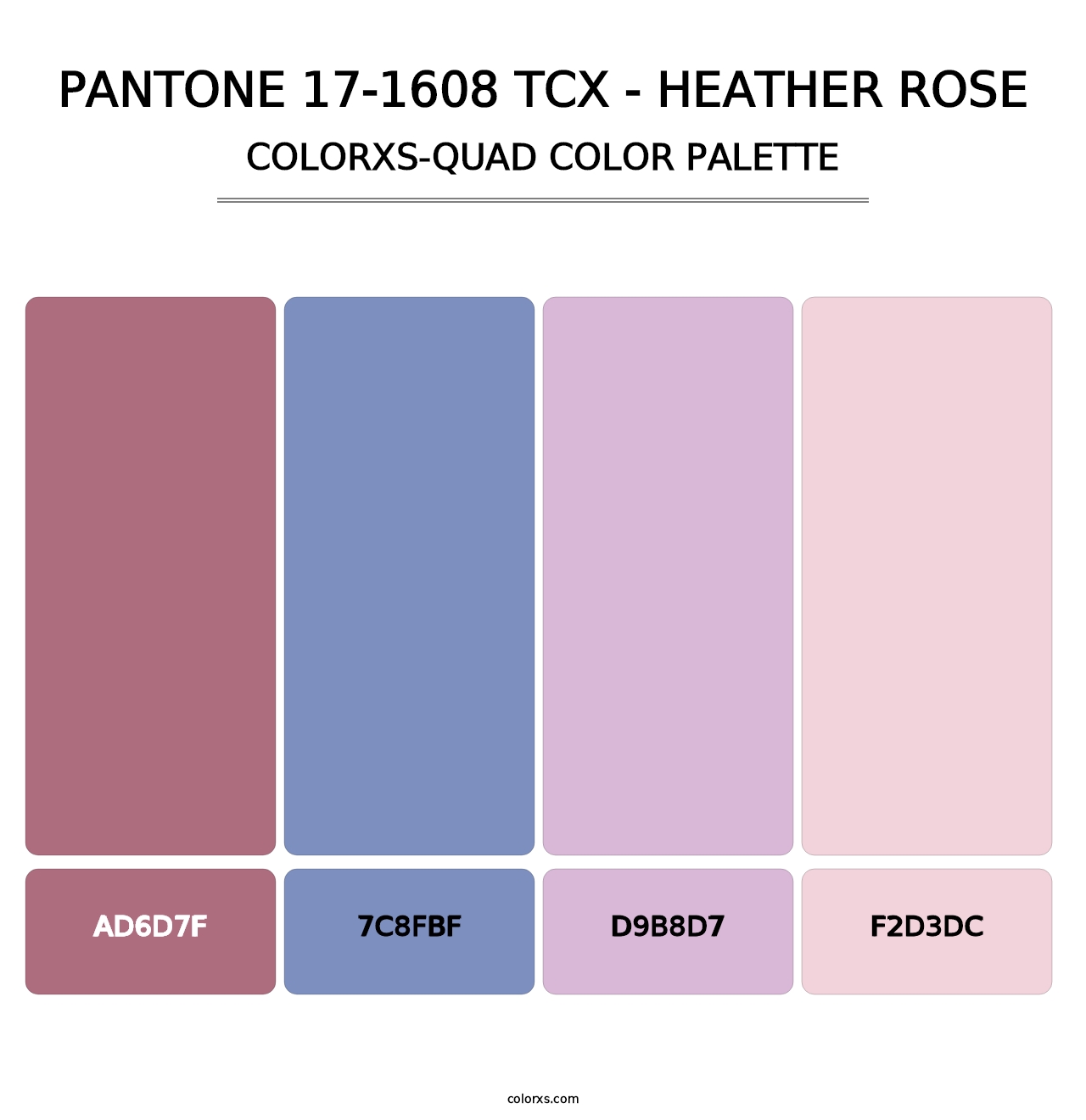 PANTONE 17-1608 TCX - Heather Rose - Colorxs Quad Palette