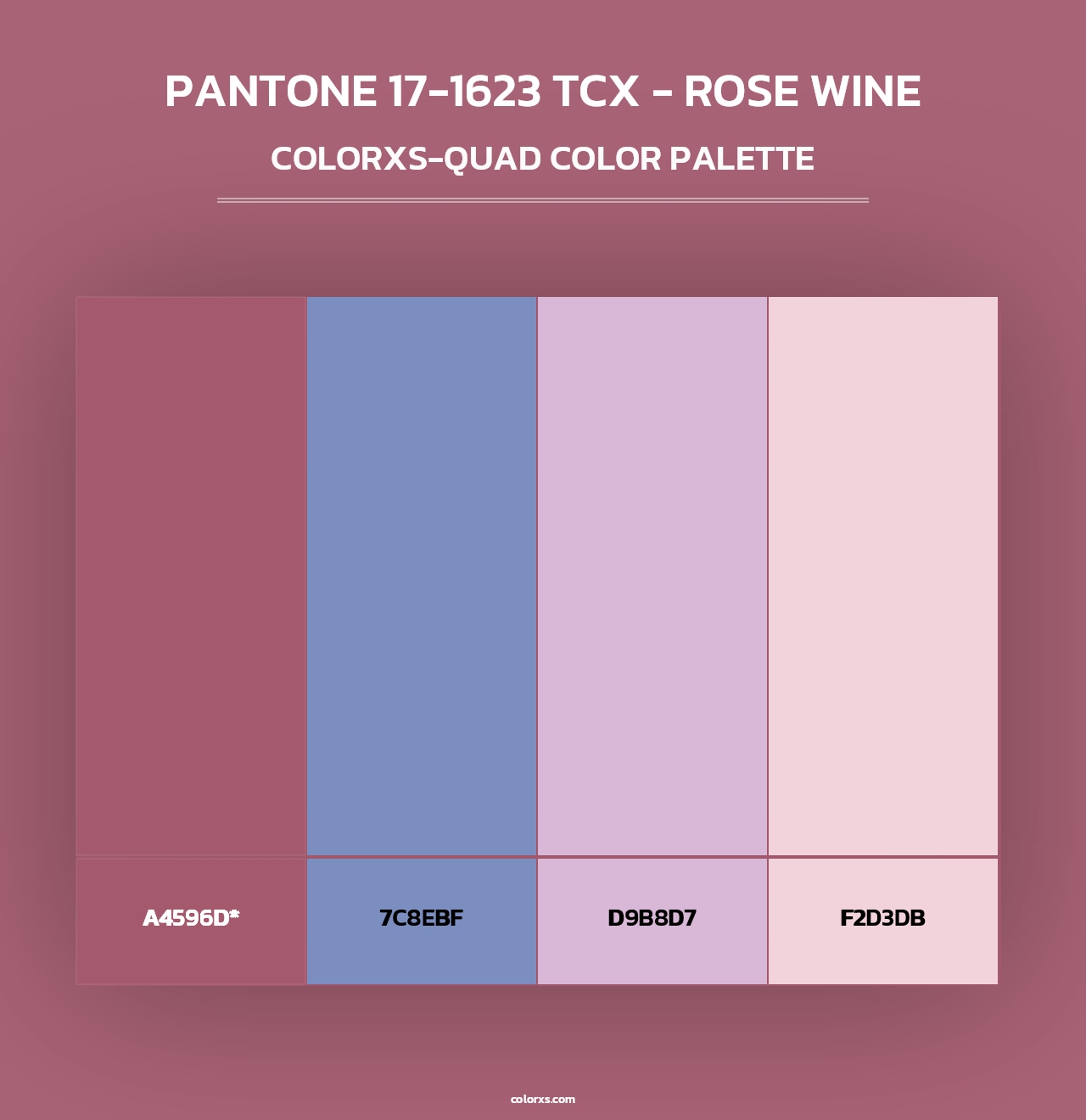 PANTONE 17-1623 TCX - Rose Wine - Colorxs Quad Palette