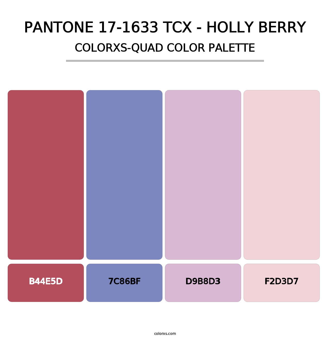 PANTONE 17-1633 TCX - Holly Berry - Colorxs Quad Palette