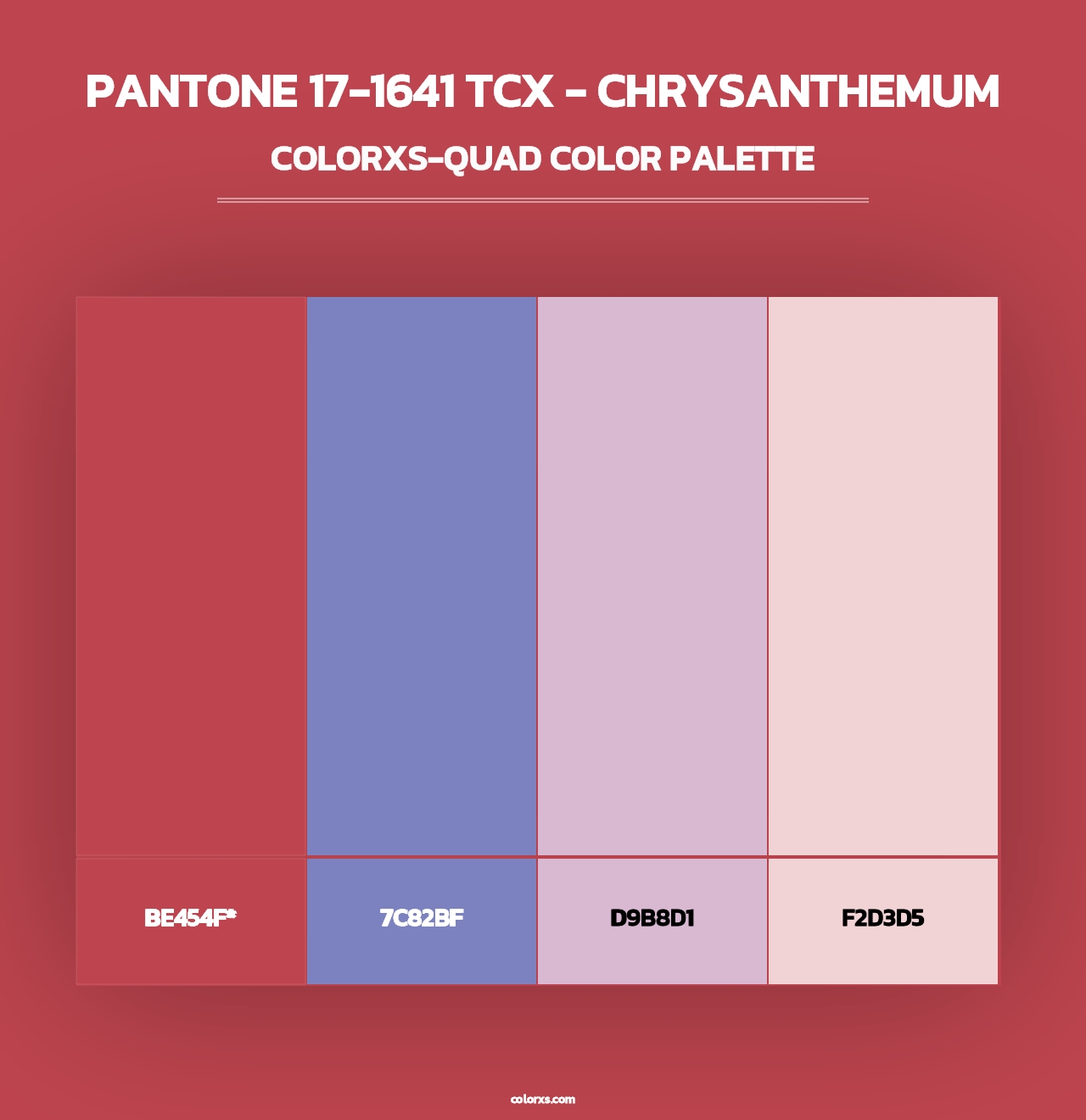 PANTONE 17-1641 TCX - Chrysanthemum - Colorxs Quad Palette