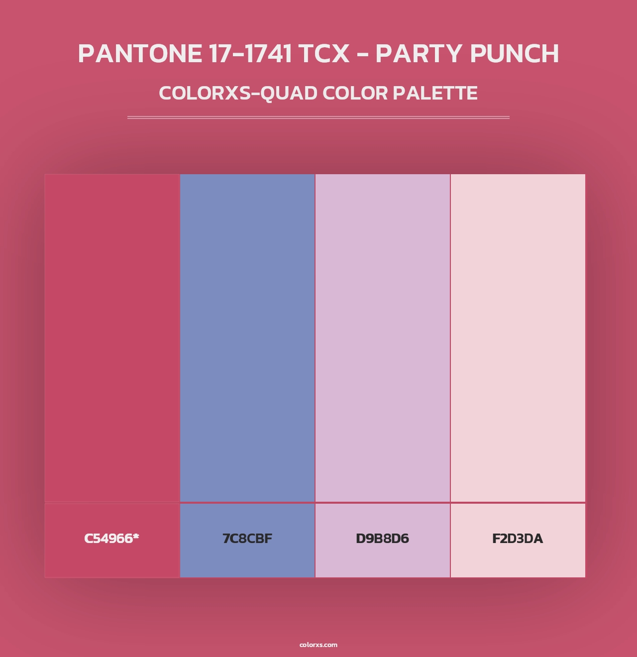 PANTONE 17-1741 TCX - Party Punch - Colorxs Quad Palette