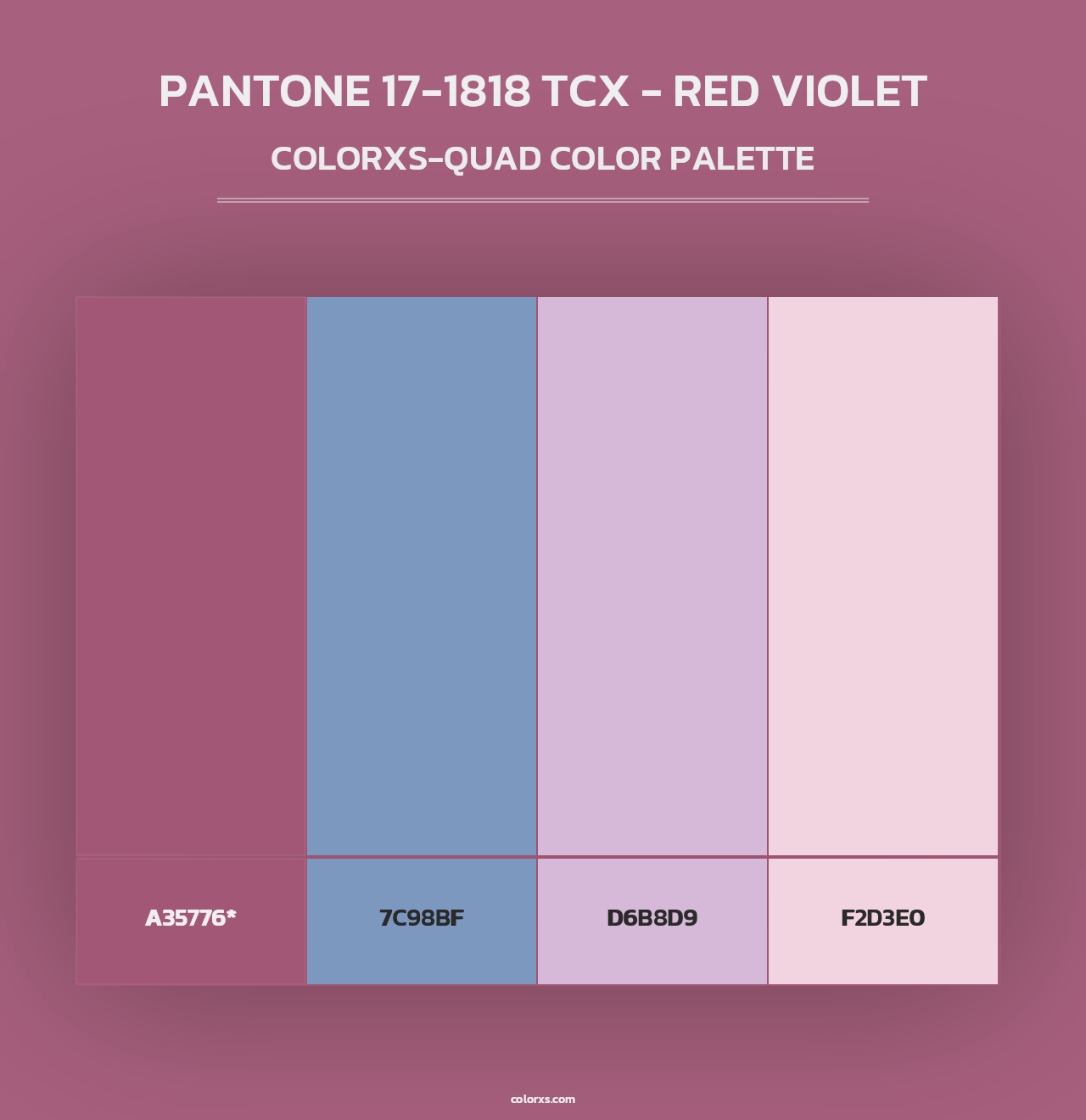 PANTONE 17-1818 TCX - Red Violet - Colorxs Quad Palette