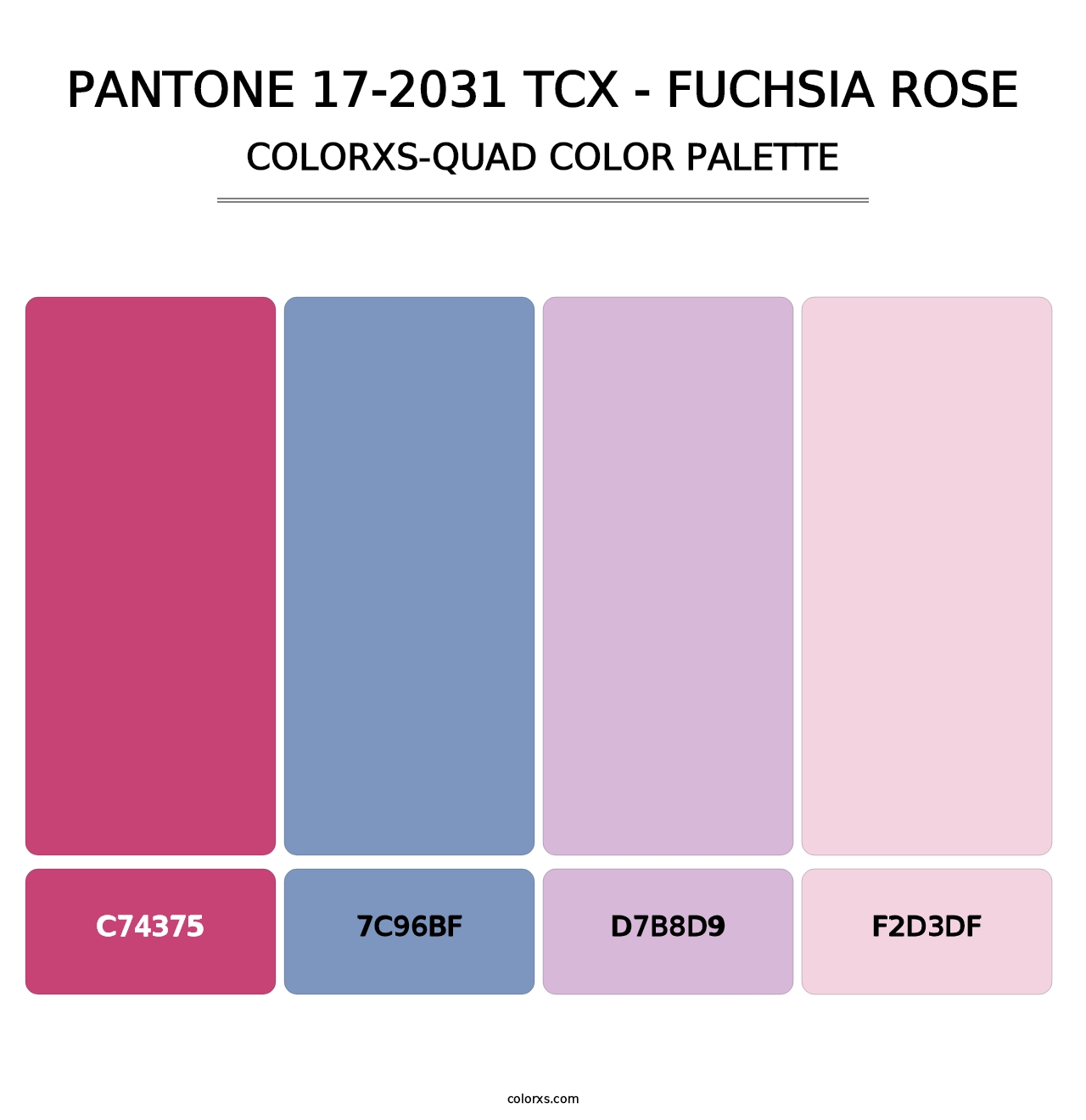 PANTONE 17-2031 TCX - Fuchsia Rose - Colorxs Quad Palette