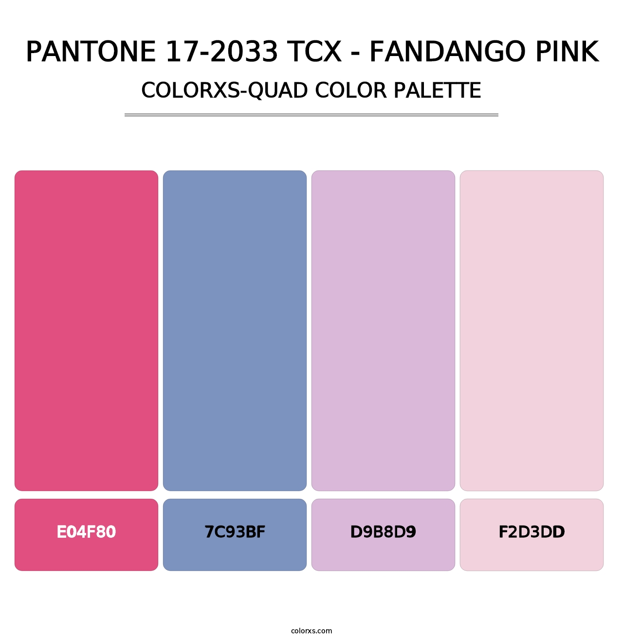 PANTONE 17-2033 TCX - Fandango Pink - Colorxs Quad Palette