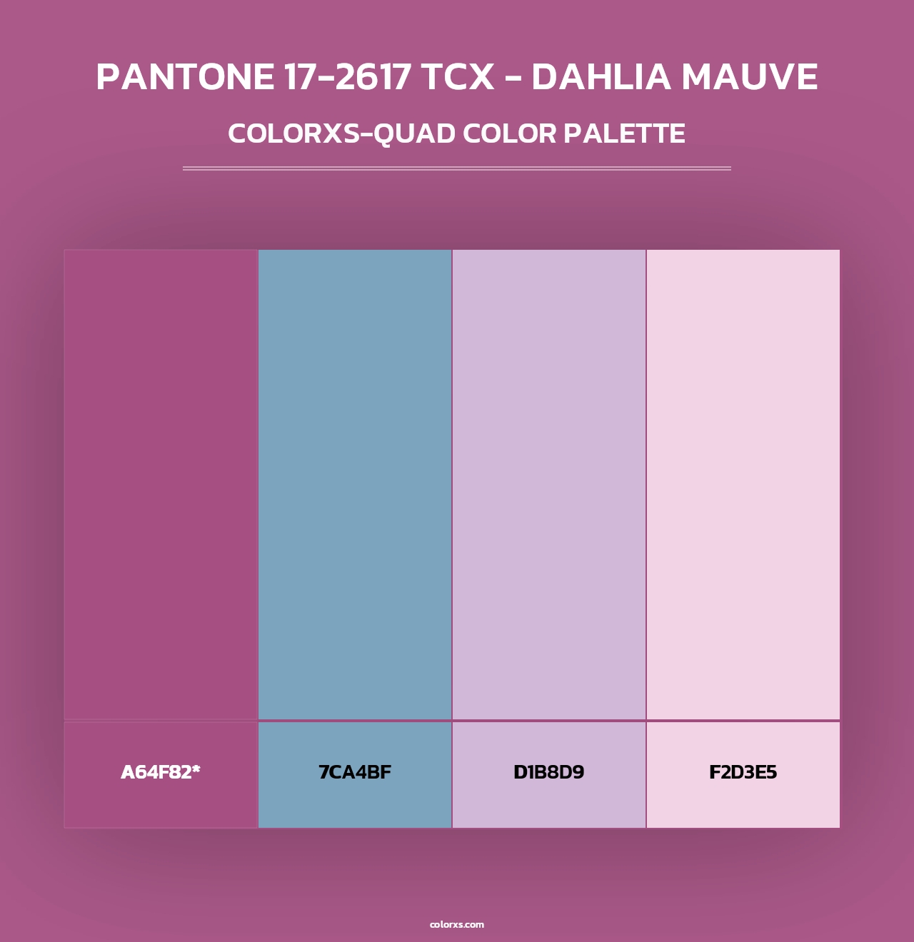 PANTONE 17-2617 TCX - Dahlia Mauve - Colorxs Quad Palette