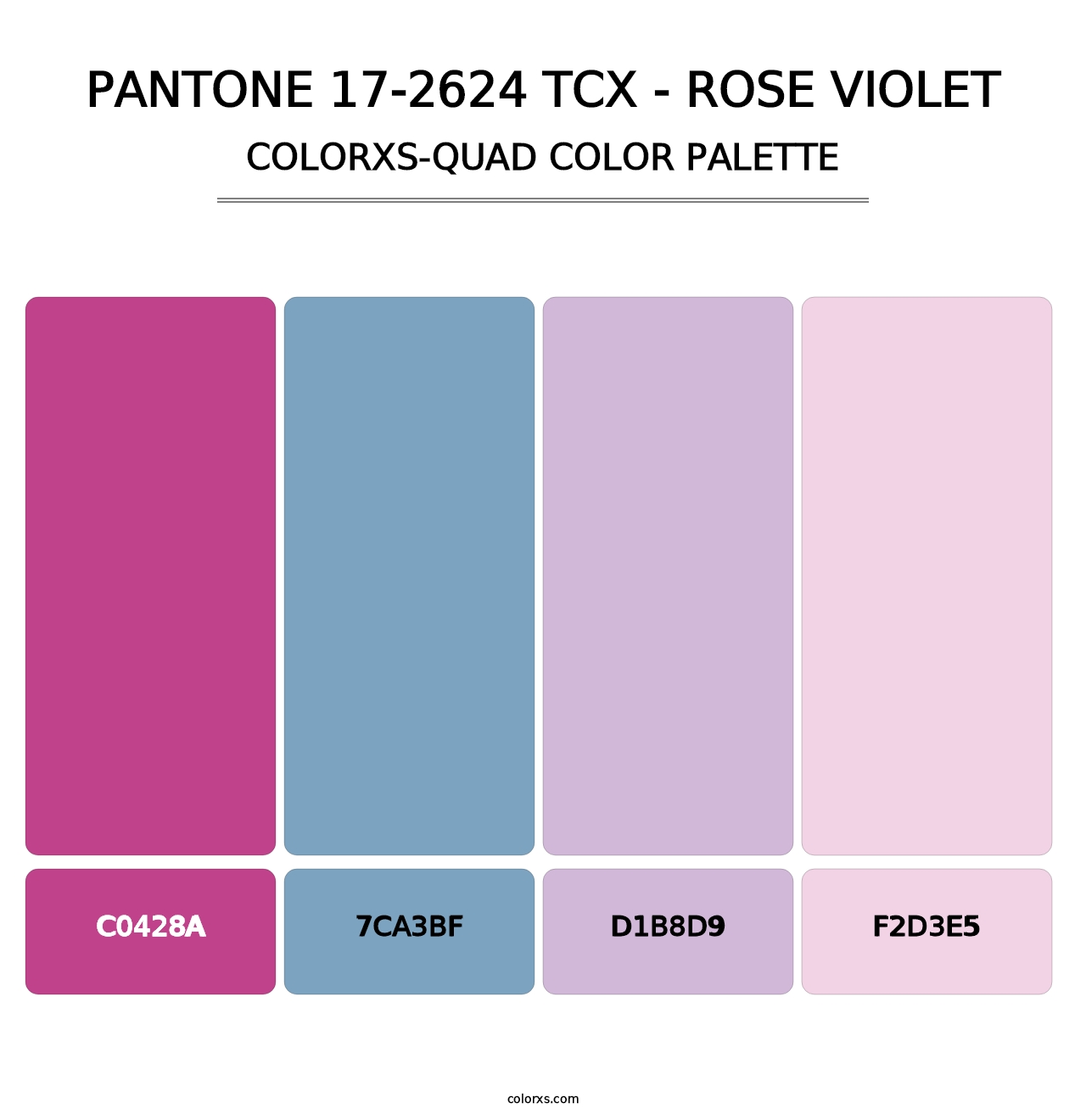 PANTONE 17-2624 TCX - Rose Violet - Colorxs Quad Palette