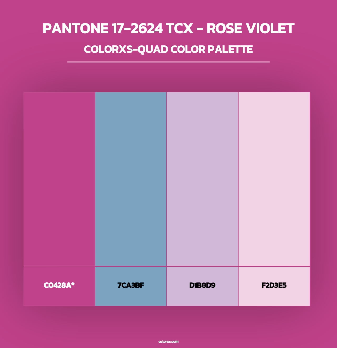 PANTONE 17-2624 TCX - Rose Violet - Colorxs Quad Palette