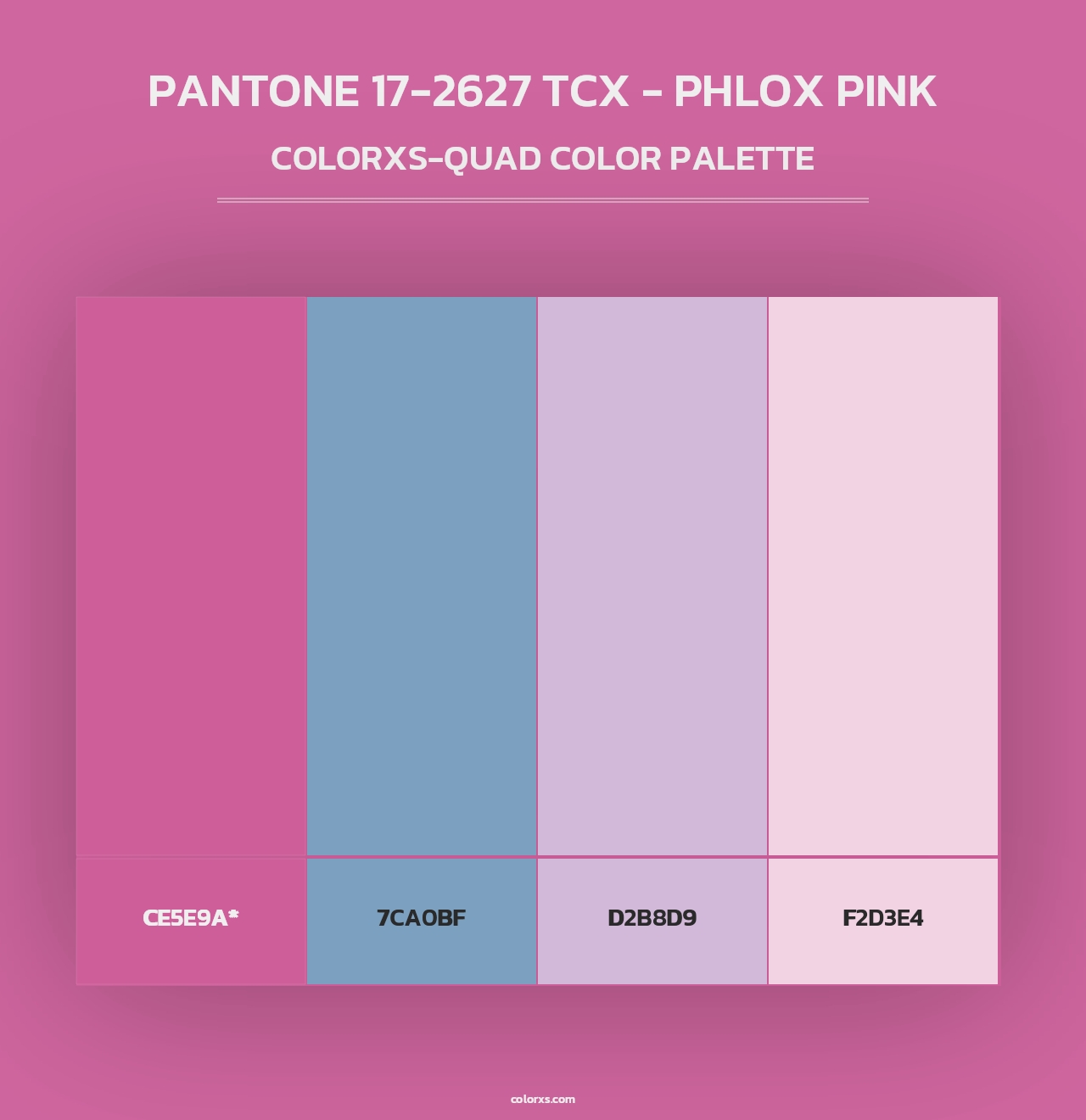 PANTONE 17-2627 TCX - Phlox Pink - Colorxs Quad Palette