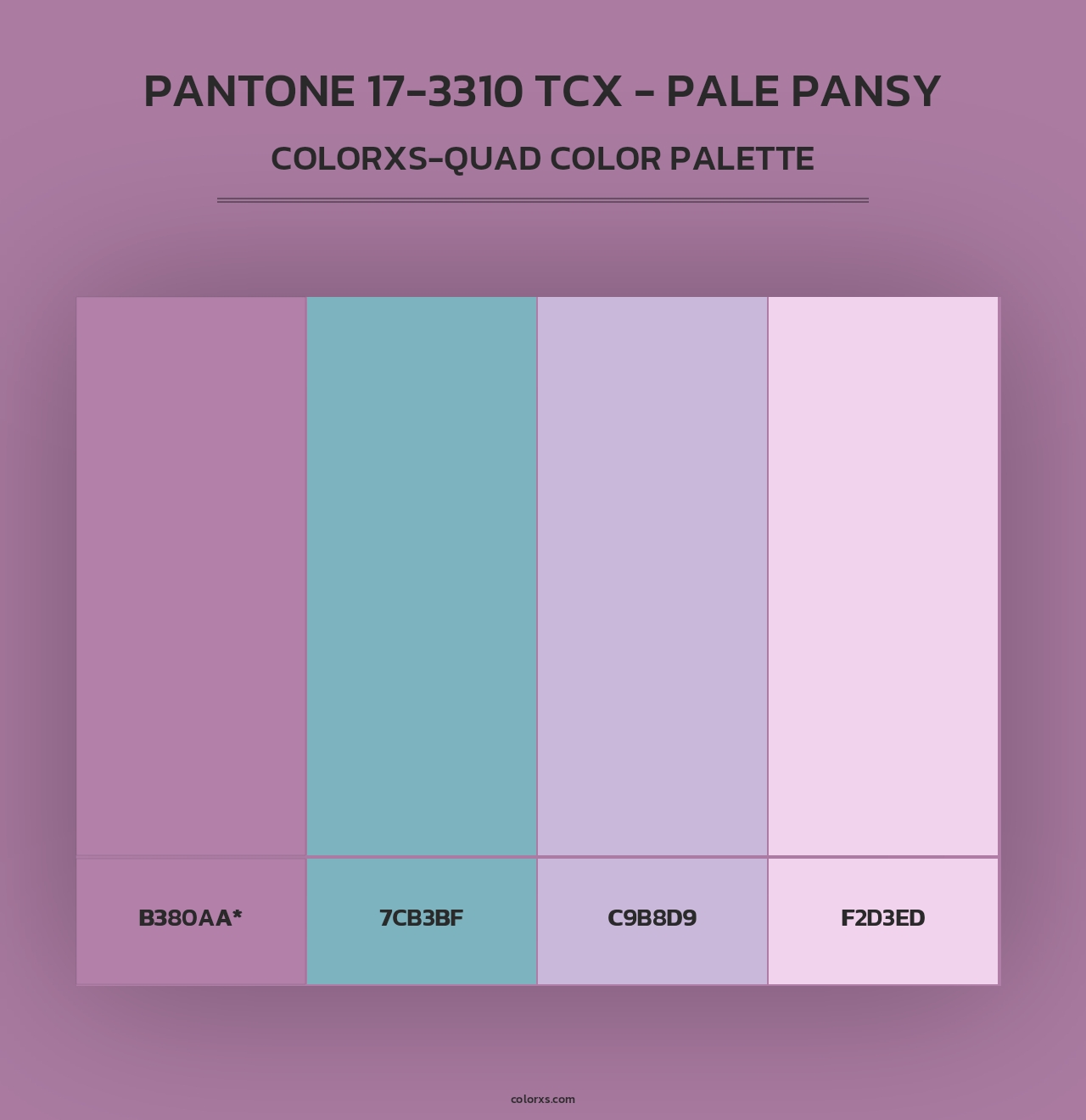 PANTONE 17-3310 TCX - Pale Pansy - Colorxs Quad Palette