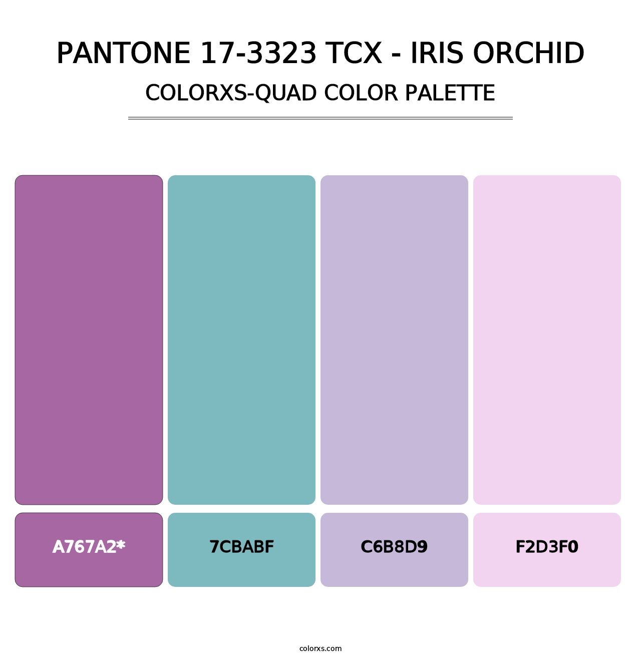 PANTONE 17-3323 TCX - Iris Orchid - Colorxs Quad Palette