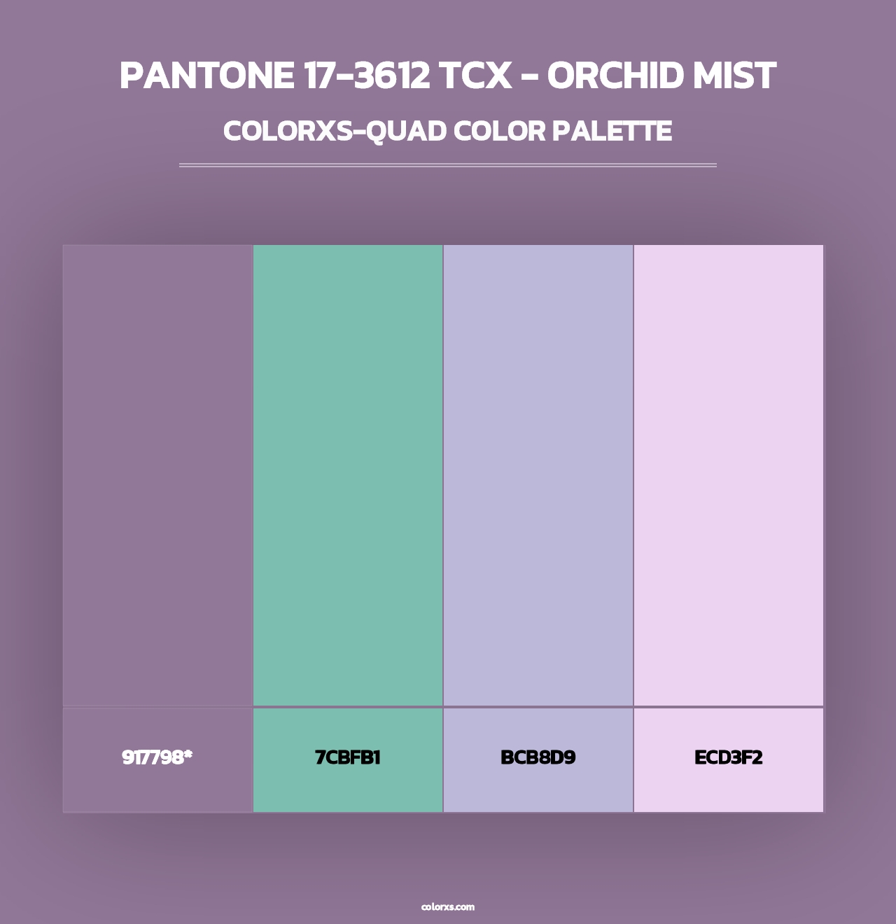 PANTONE 17-3612 TCX - Orchid Mist - Colorxs Quad Palette
