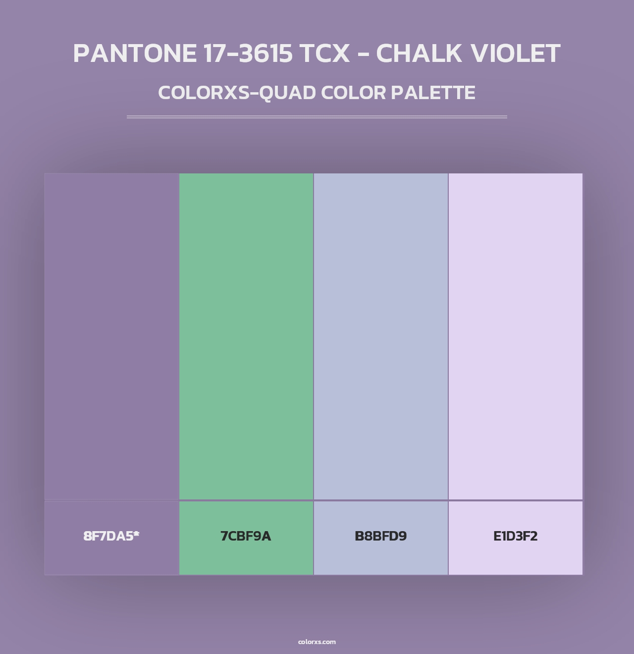 PANTONE 17-3615 TCX - Chalk Violet - Colorxs Quad Palette
