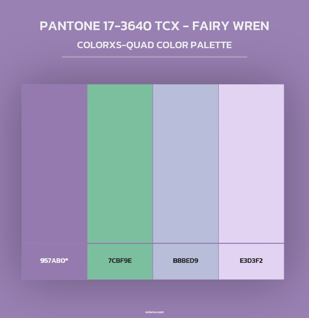PANTONE 17-3640 TCX - Fairy Wren - Colorxs Quad Palette
