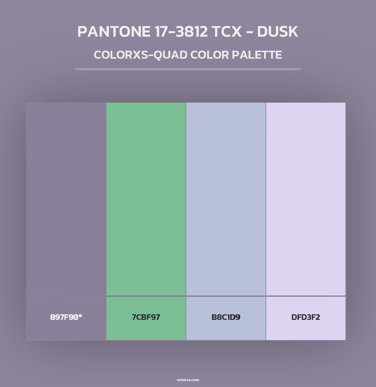 PANTONE 17-3812 TCX - Dusk - Colorxs Quad Palette
