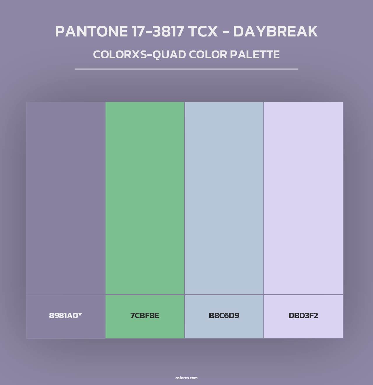 PANTONE 17-3817 TCX - Daybreak - Colorxs Quad Palette