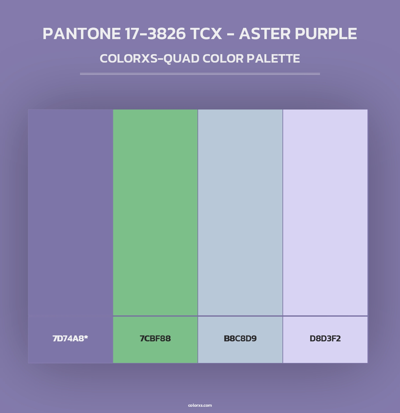 PANTONE 17-3826 TCX - Aster Purple - Colorxs Quad Palette