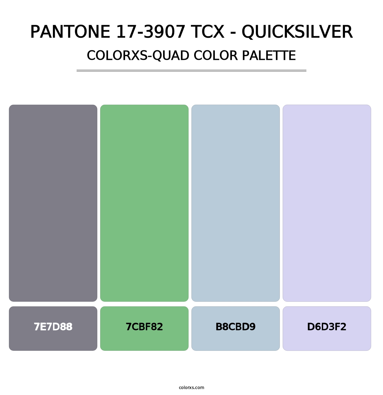 PANTONE 17-3907 TCX - Quicksilver - Colorxs Quad Palette