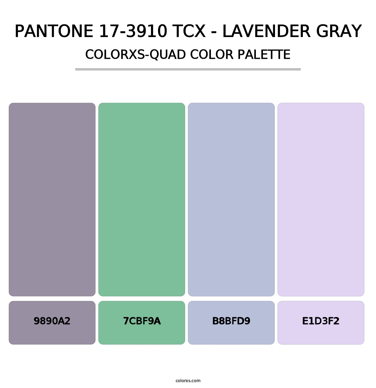 PANTONE 17-3910 TCX - Lavender Gray - Colorxs Quad Palette