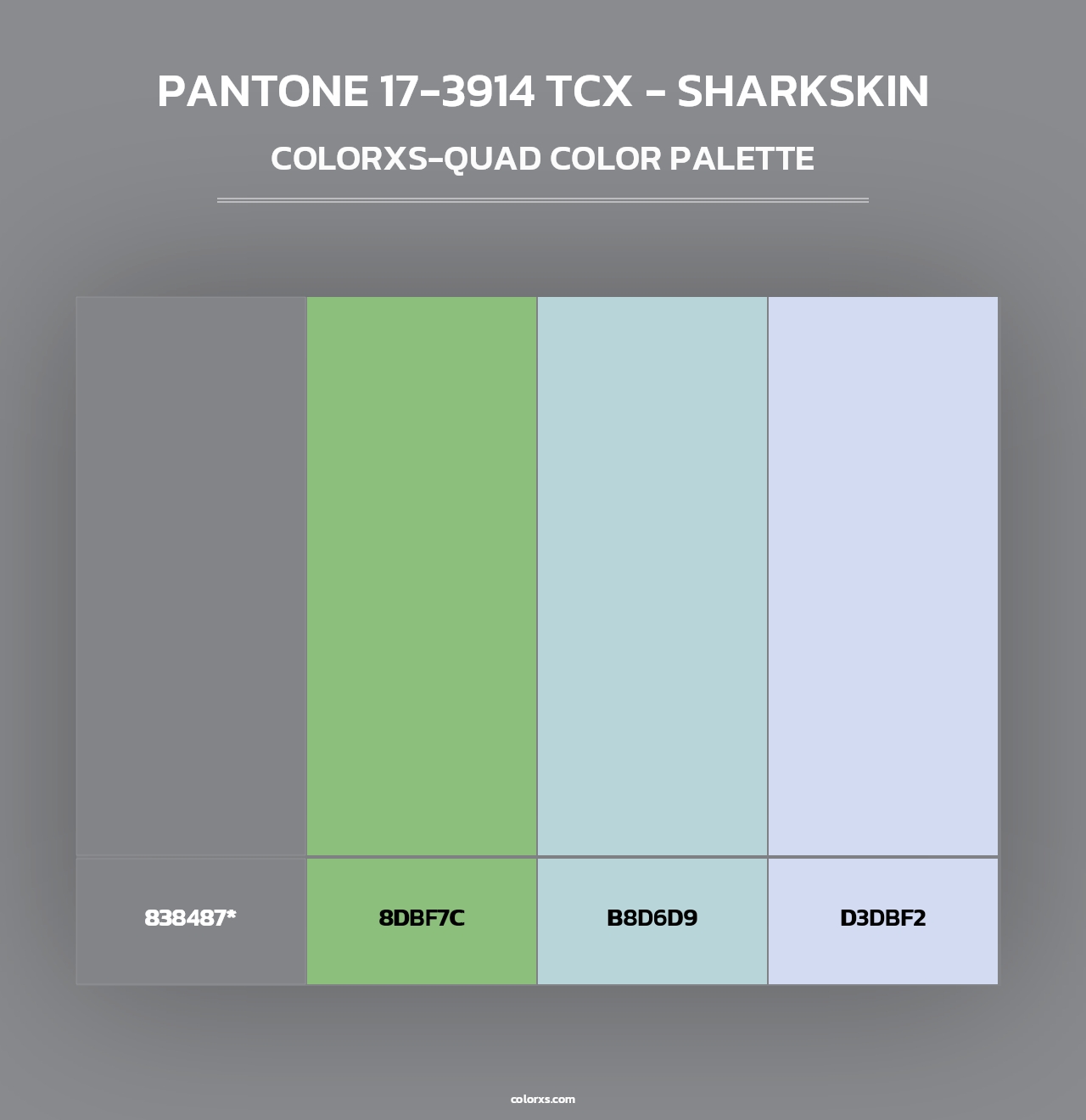 PANTONE 17-3914 TCX - Sharkskin - Colorxs Quad Palette