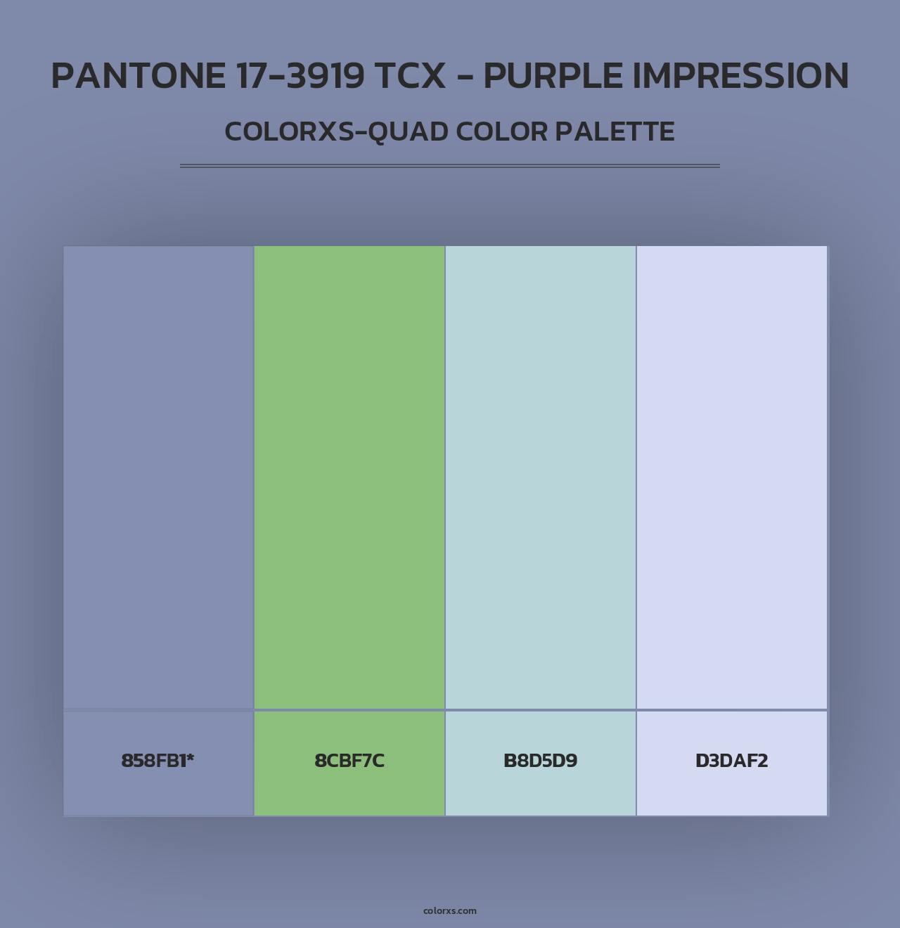 PANTONE 17-3919 TCX - Purple Impression - Colorxs Quad Palette