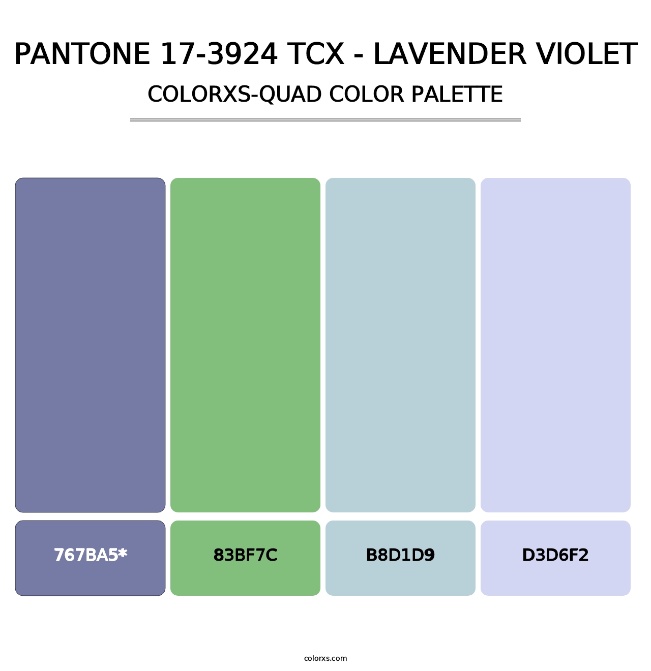PANTONE 17-3924 TCX - Lavender Violet - Colorxs Quad Palette