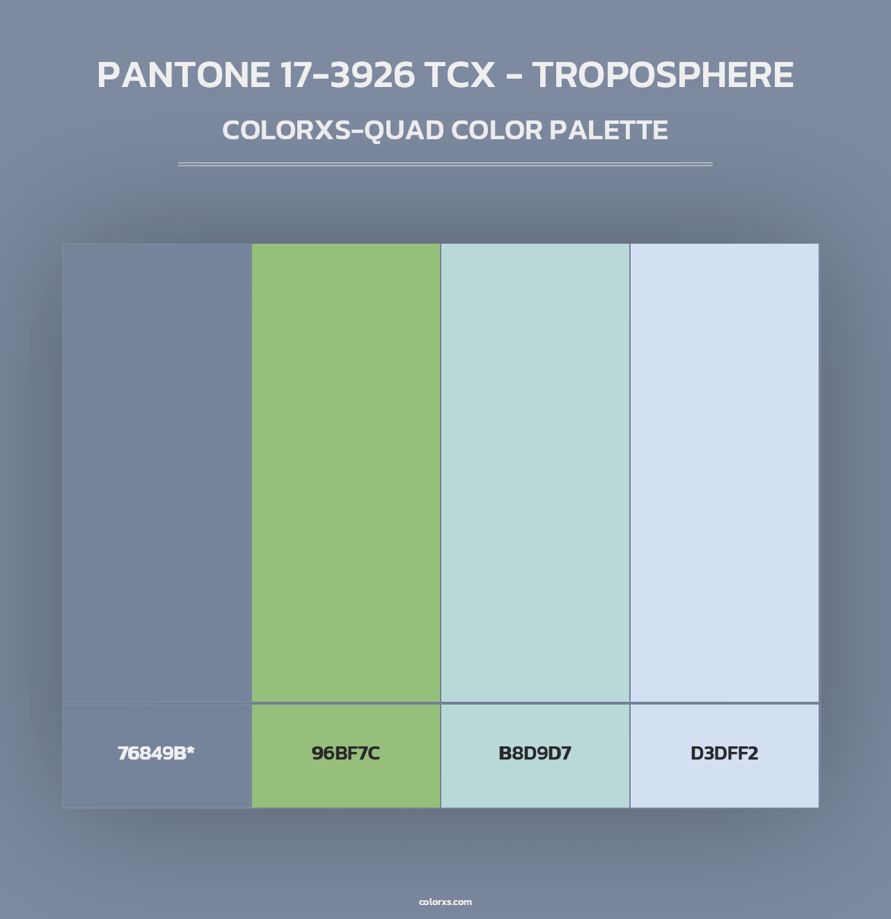 PANTONE 17-3926 TCX - Troposphere - Colorxs Quad Palette