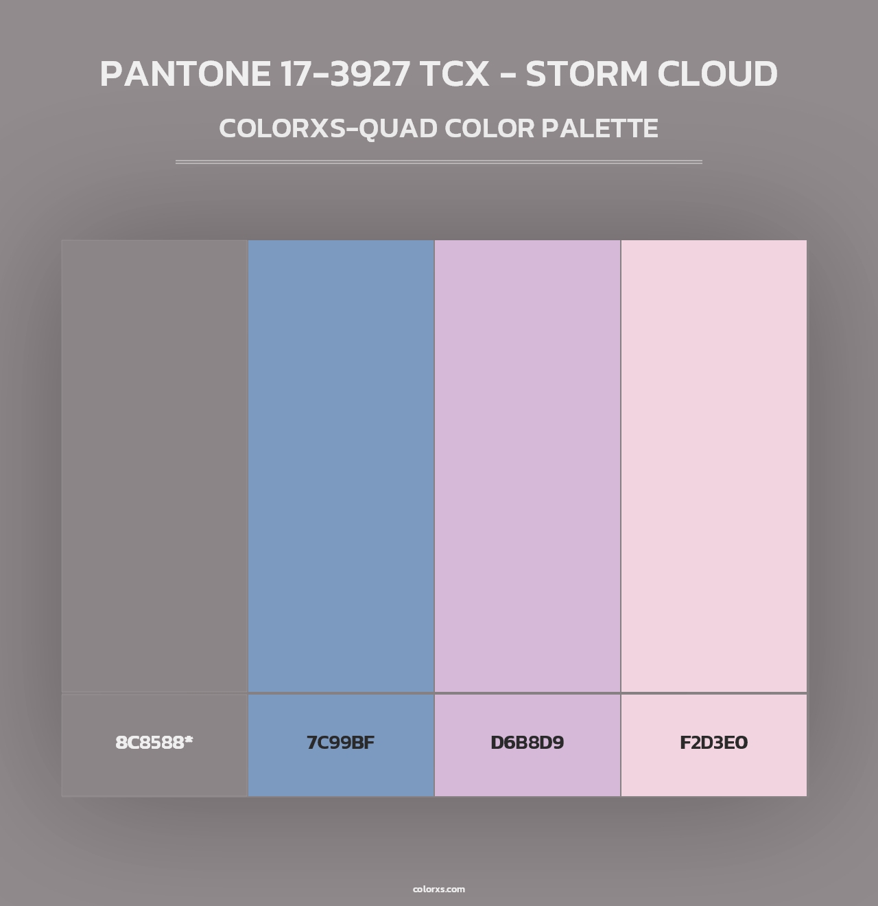 PANTONE 17-3927 TCX - Storm Cloud - Colorxs Quad Palette