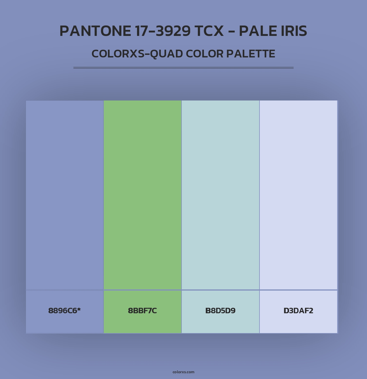 PANTONE 17-3929 TCX - Pale Iris - Colorxs Quad Palette