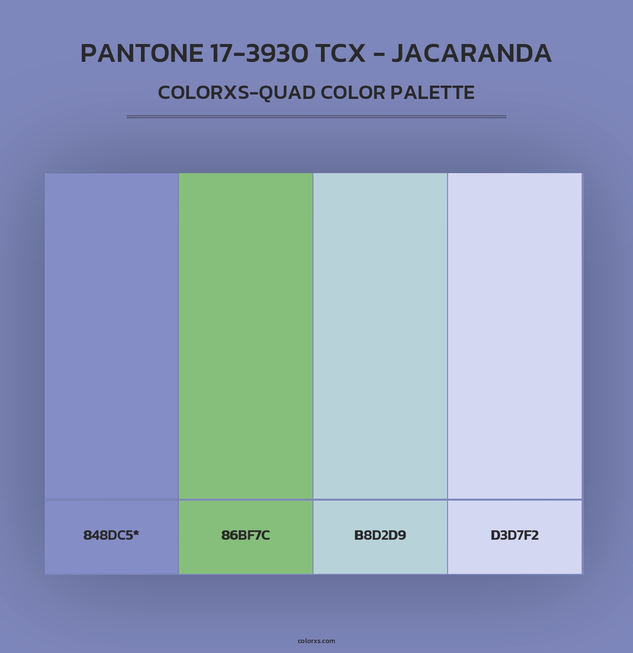 PANTONE 17-3930 TCX - Jacaranda - Colorxs Quad Palette