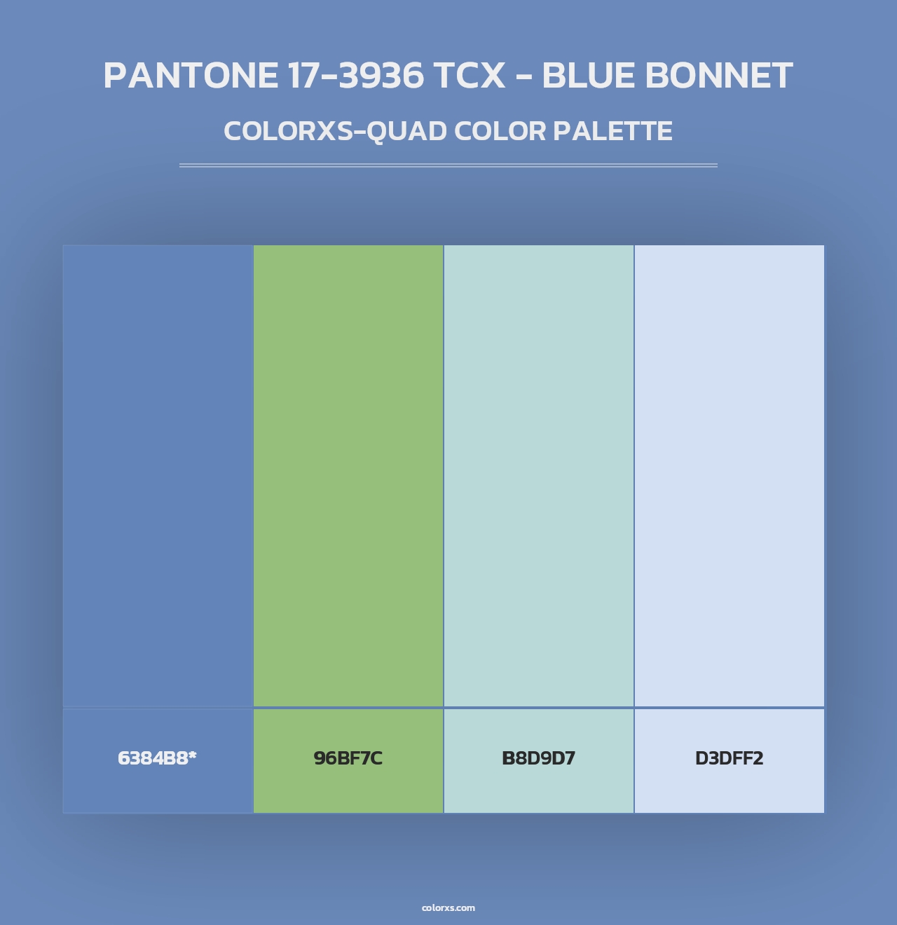 PANTONE 17-3936 TCX - Blue Bonnet - Colorxs Quad Palette