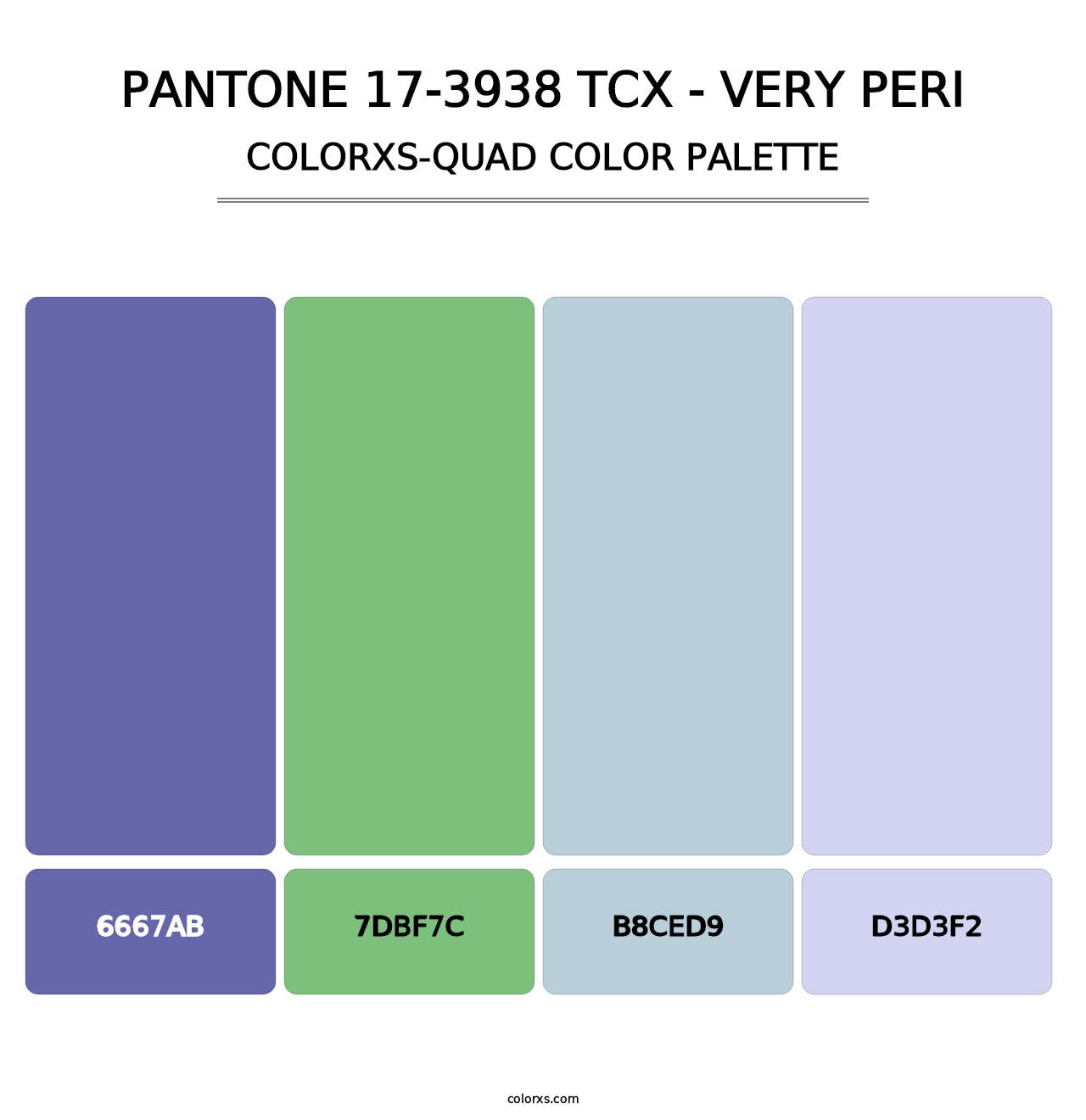 PANTONE 17-3938 TCX - Very Peri - Colorxs Quad Palette