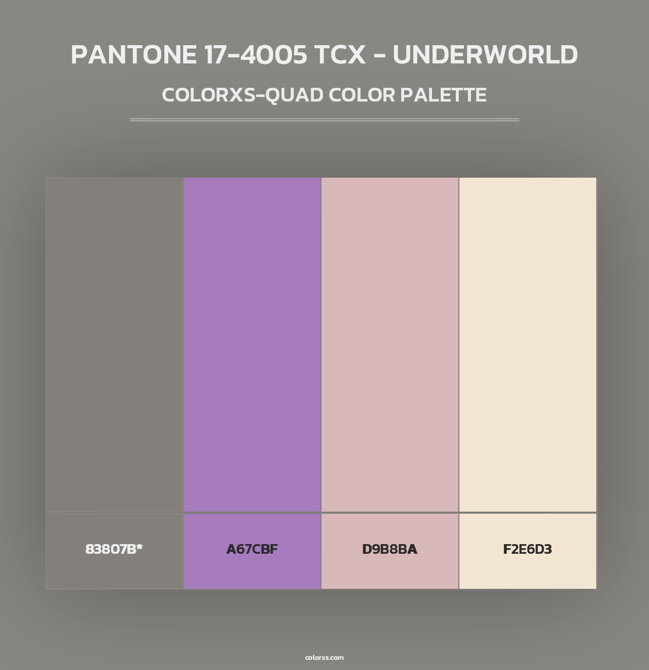 PANTONE 17-4005 TCX - Underworld - Colorxs Quad Palette