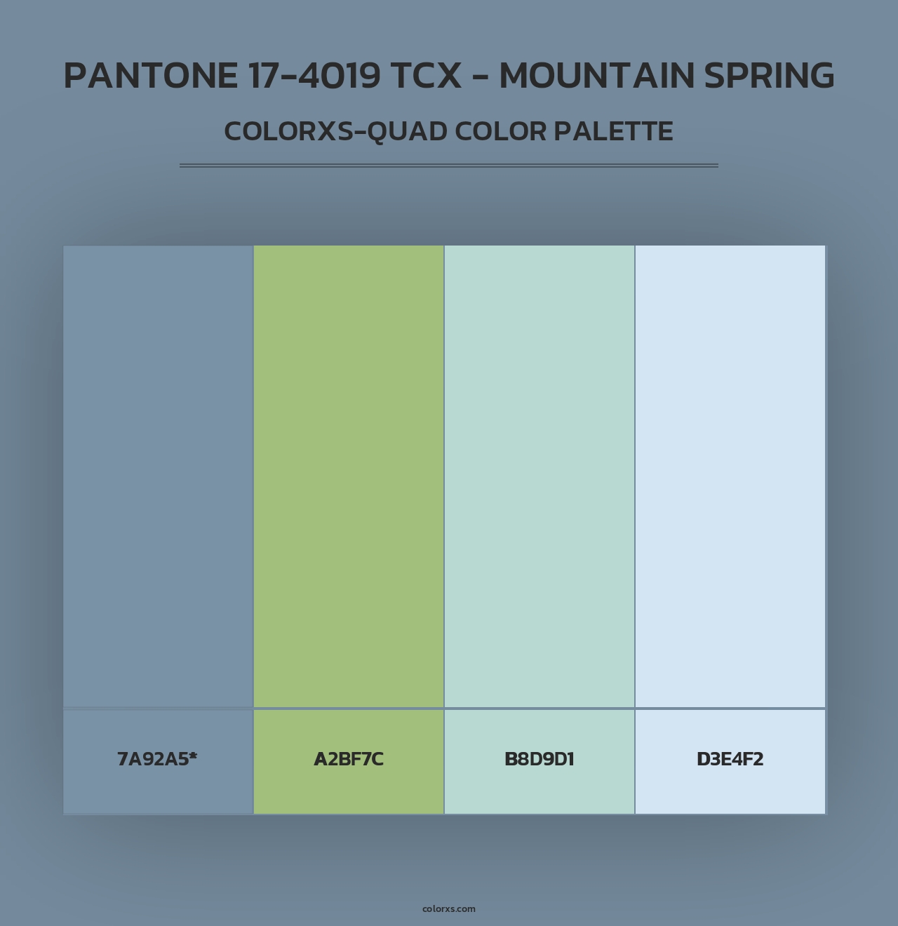 PANTONE 17-4019 TCX - Mountain Spring - Colorxs Quad Palette