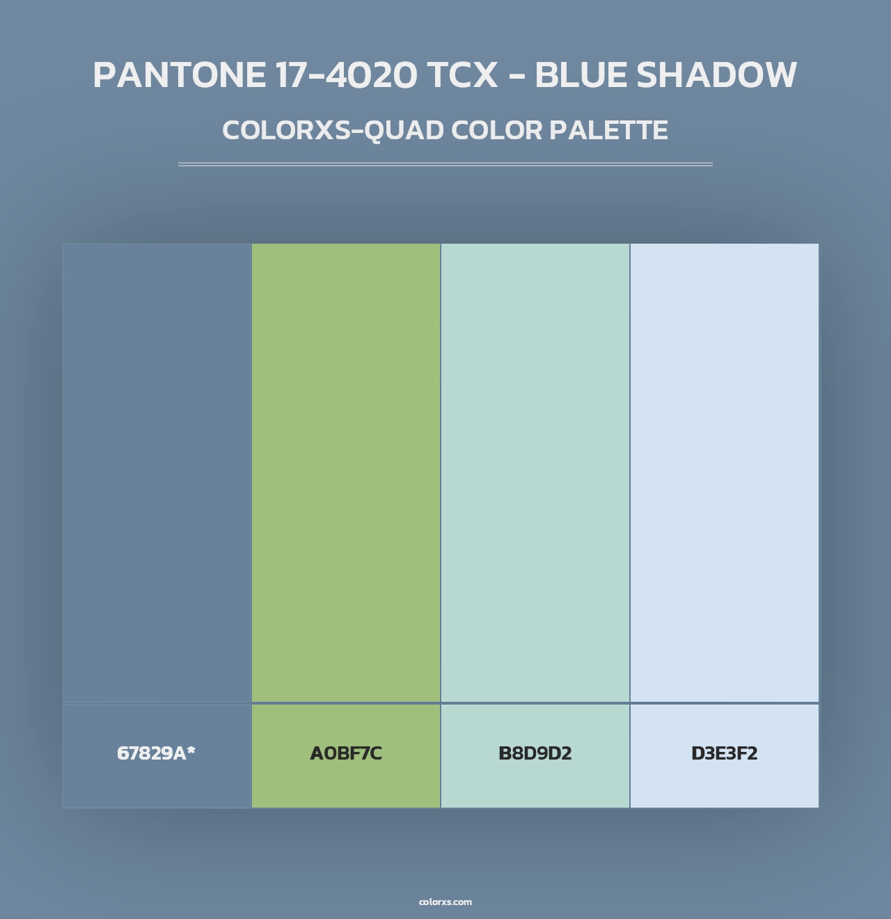 PANTONE 17-4020 TCX - Blue Shadow - Colorxs Quad Palette