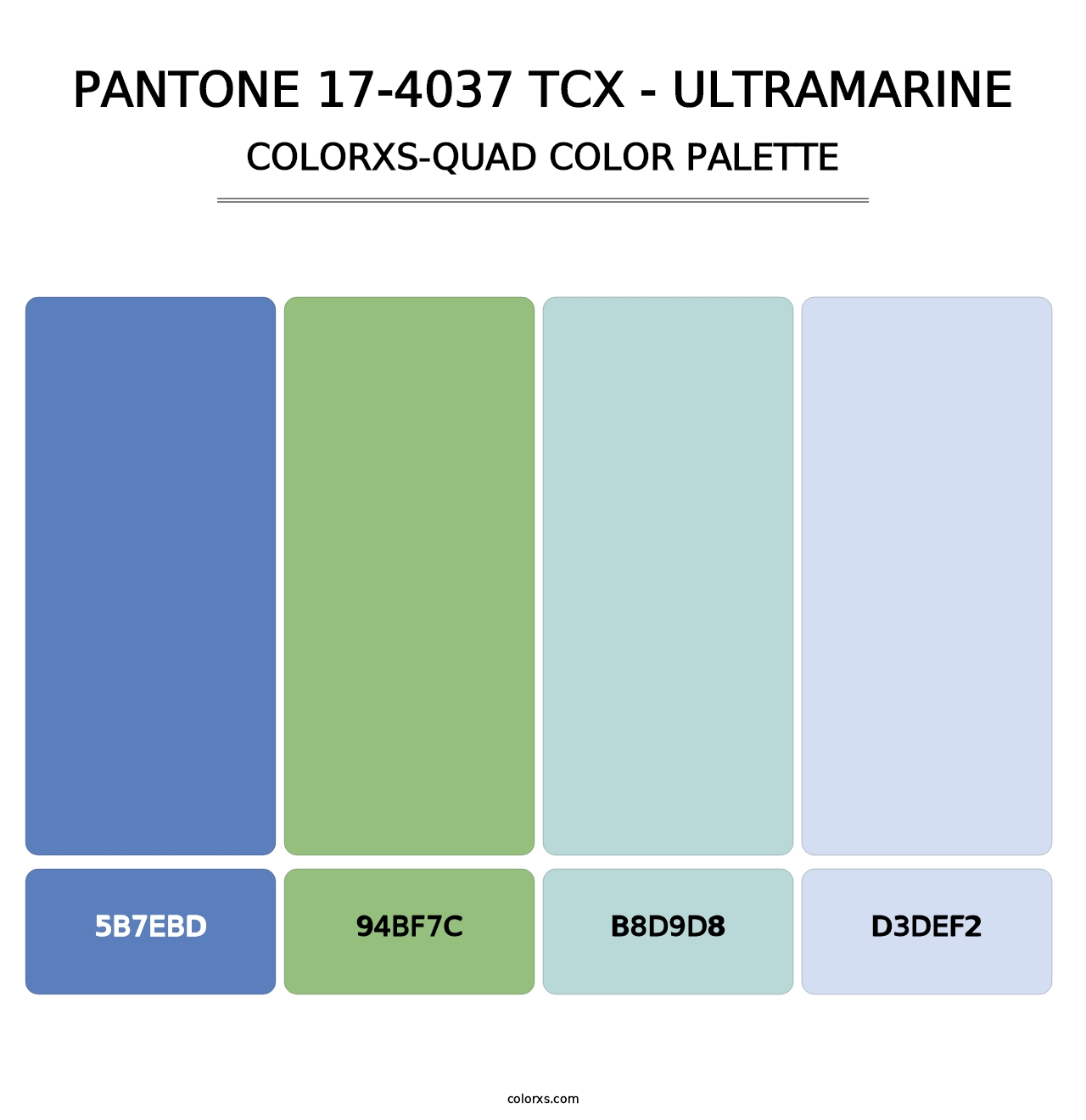 PANTONE 17-4037 TCX - Ultramarine - Colorxs Quad Palette