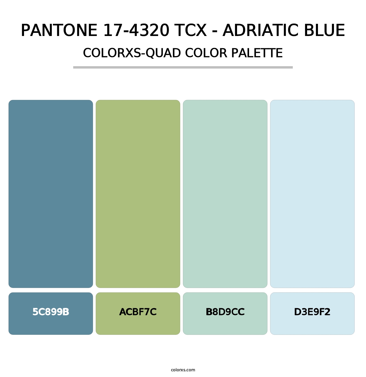 PANTONE 17-4320 TCX - Adriatic Blue - Colorxs Quad Palette