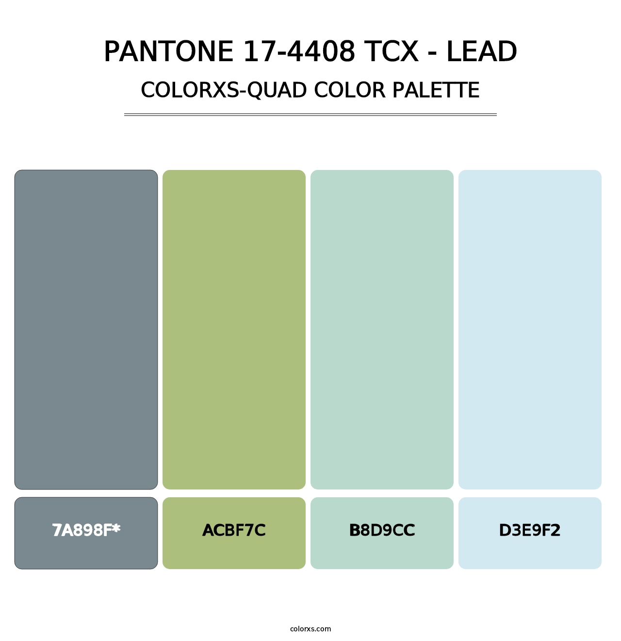 PANTONE 17-4408 TCX - Lead - Colorxs Quad Palette