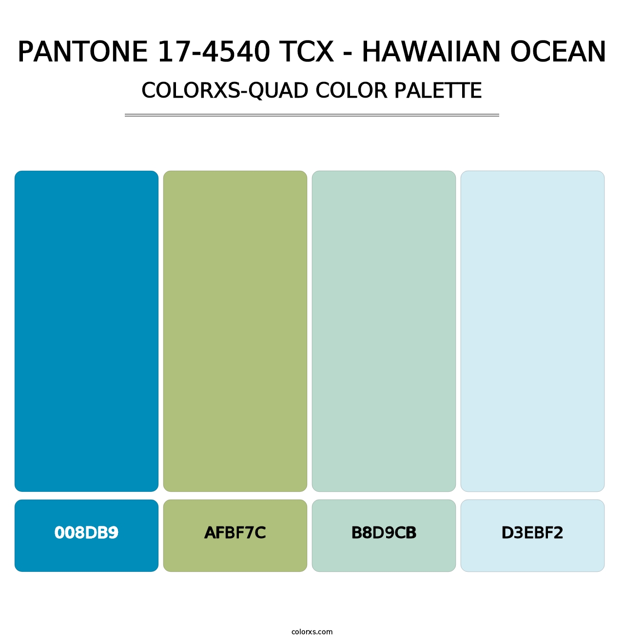 PANTONE 17-4540 TCX - Hawaiian Ocean - Colorxs Quad Palette