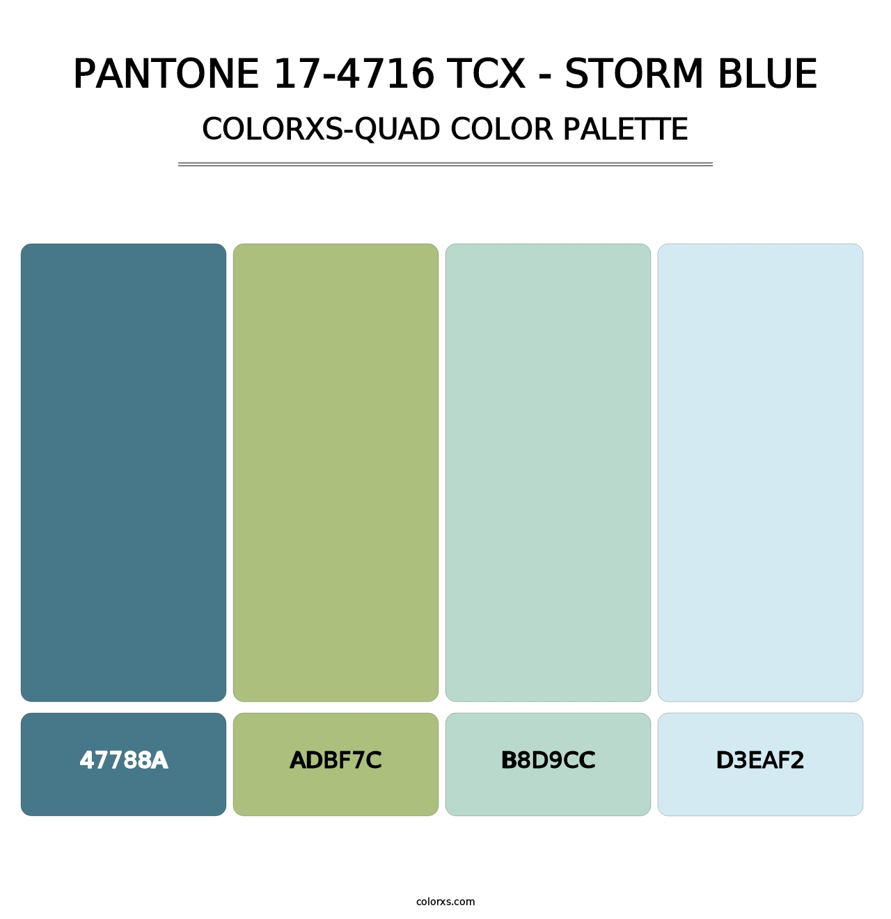 PANTONE 17-4716 TCX - Storm Blue - Colorxs Quad Palette