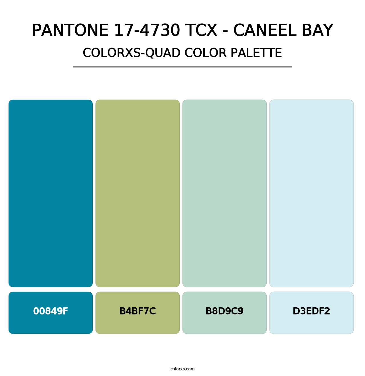 PANTONE 17-4730 TCX - Caneel Bay - Colorxs Quad Palette