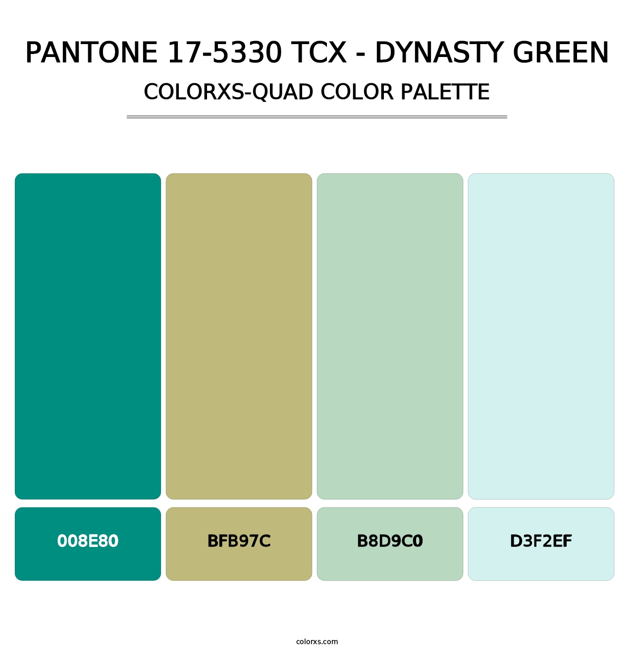 PANTONE 17-5330 TCX - Dynasty Green - Colorxs Quad Palette