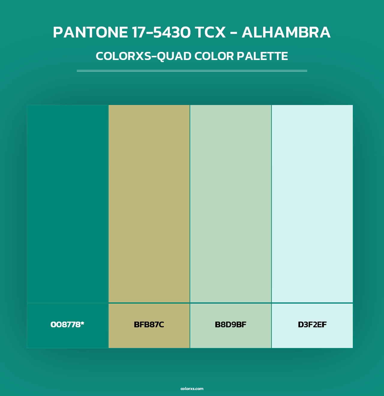 PANTONE 17-5430 TCX - Alhambra - Colorxs Quad Palette