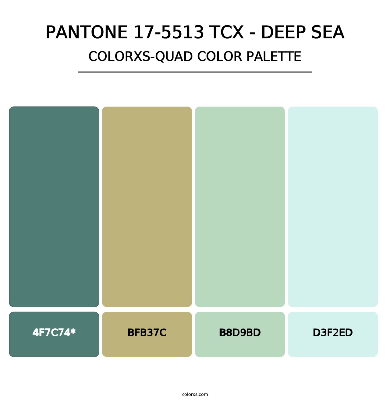 PANTONE 17-5513 TCX - Deep Sea - Colorxs Quad Palette