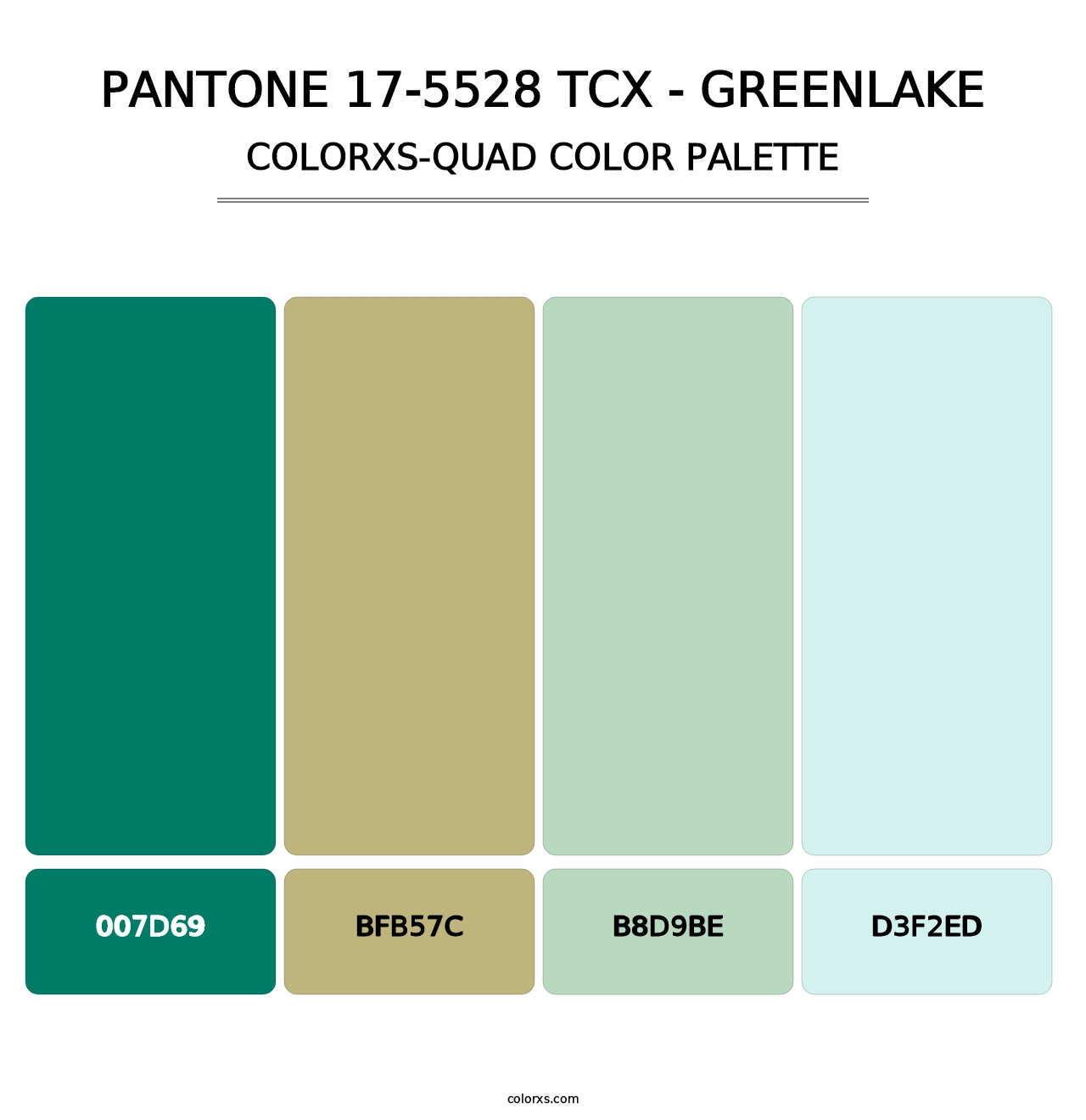 PANTONE 17-5528 TCX - Greenlake - Colorxs Quad Palette